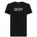DKNY Glitter Logo T Shirt Black