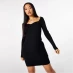 Jack Wills Knitted Sweetheart Mini Dress Black