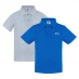 Slazenger Boys 2 Pack Polo Shirts Ryl/Gry