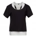 Golddigga Double Plain T Shirt Ladies Black/Grey