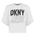 DKNY Sport Reflect Cropped T Shirt White/Black