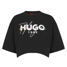 Женская футболка Hugo Double Logo Crop T-Shirt