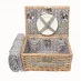 The Summer Living Company Picnic Basket & Blanket Grey/White