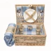 The Summer Living Company Picnic Basket & Blanket Blue/WhiteCheck