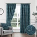 Home Curtains Georgia Chenille Lined Pencil Pleat Curtains Teal