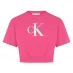 CALVIN KLEIN JEANS Girls Pride Monogram Logo Top Pink