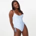 Jack Wills Ruched Side Swimsuit Blue Ditsy