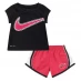 Nike IC T Shirt And Shorts Set Baby Girls Rush Pink