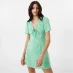 Jack Wills Cut Out Mini Dress Green Print