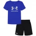 Under Armour 2PC Tee-Short Set In43 Blue/Black