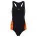 Slazenger Splice Racer Back Swimsuit Womens Black/Orange