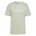 adidas Essentials Single Jersey Linear Embroidered Logo T-Shirt Mens Lime/White