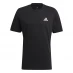 adidas Essentials Single Jersey Linear Embroidered Logo T-Shirt Mens Black SL
