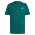 adidas Essentials Single Jersey Linear Embroidered Logo T-Shirt Mens Green SL