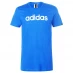adidas Essentials Single Jersey Linear Embroidered Logo T-Shirt Mens Blue/White