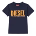 Diesel Just Logo T-Shirt Navy/Red K8ATA