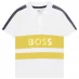 Boss Boss Stripe Logo Polo Shirt Junior Boys White 10B