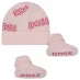 Boss Hat and Knitted Sock Booties Set Babies Pale Pink 44L
