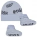 Boss Hat and Knitted Sock Booties Set Babies Pale Blue 771