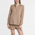 Be You Textured Shirt and Short Set Brown