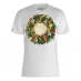 Мужской свитер Classicos de Futebol Merry Christmas Football Wreath Red T-Shirt White