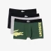 Мужские трусы Lacoste 3 Pack Boxer Shorts Grn/Gry/BlkRIU