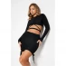 I Saw It First Glitter Ruched Front Crop Top Black