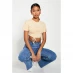 I Saw It First Cotton Ruched High Neck Crop Top Stone