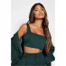 Женская блузка I Saw It First Tailored Square Neck Crop Top Emerald Green