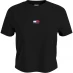 Tommy Jeans Centre Badge T Shirt BLACK BDS