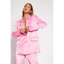 I Saw It First Premium Satin Oversized Double Breasted Blazer