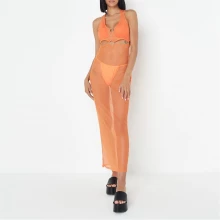 Missguided Mesh Plunge Beach Cover Up Midaxi Dress