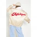 I Saw It First Oversized Satin Bomber Jacket Cream with Piping Detail