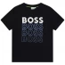 Boss Boss Multi Logo T-Shirt Junior Boys Navy 849