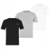 DKNY 3 Pack Short Sleeve T-Shirt Mens Blk/Wht/Gry
