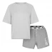 DKNY Short Sleeve Top and Boxer Set White/Grey