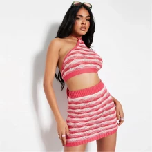 I Saw It First Stripe Crochet Knitted Skirt Co-Ord