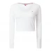 Tommy Jeans TJW BBY CRP ESSENTIAL RIB V LS White