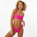 Jack Wills Ruched Crinkle Bikini Top Pink