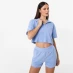Jack Wills Towelling Collar Top Womens Baby Blue