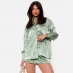 I Saw It First Printed Oversized Satin Shirt Co-Ord GREEN PAISLEY