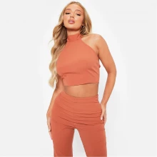 I Saw It First Textured Halterneck Crop Top Co-Ord