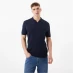 Jack Wills Knitted Ribbed Polo Shirt Navy
