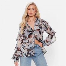 Женская блузка I Saw It First Floral Frill Sleeve Mesh Blouse