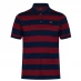 Paul And Shark Stripe Polo Shirt Navy/Burgundy