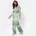 I Saw It First Printed Wide Leg Satin Trousers Co-Ord GREEN PAISLEY