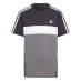 adidas Tiberio 3-Stripes Colorblock Cotton T-Shirt Junior blk/gry/wht