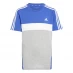 adidas Tiberio 3-Stripes Colorblock Cotton T-Shirt Junior Ryl/Gry/Wht