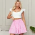 I Saw It First Tiered Mini Skater Skirt PINK