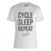 Plain Lazy Plain Lazy Cycle Sleep Repeat T-Shirt White